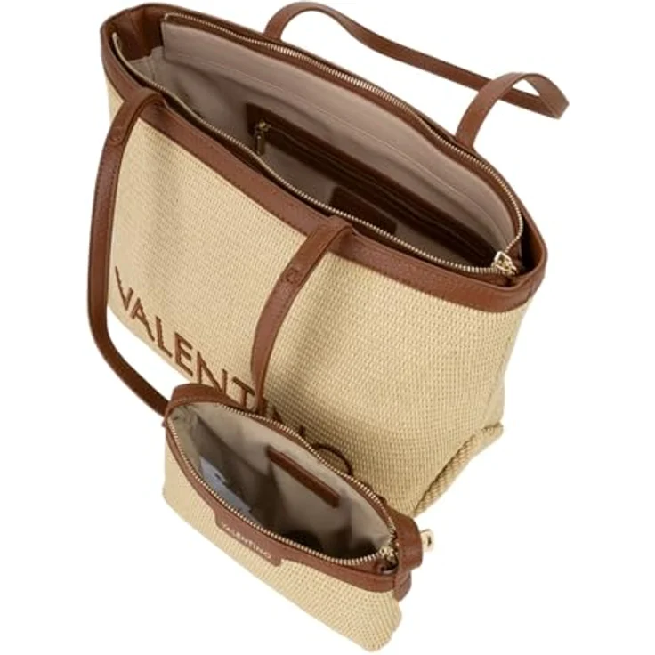 VALENTINO BAGS Shopper Maiam, 2-tlg. Set in Naturale / Cuoio, geräumig mit Zipper und Utensilientasche – Bild 5