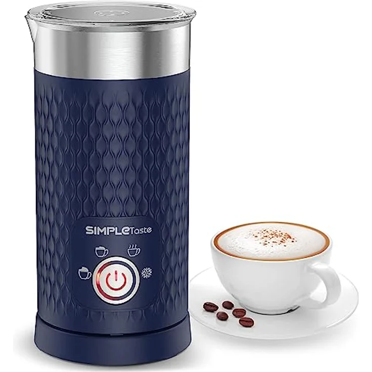 SIMPLETaste Milchaufschäumer 4-in-1, Elektrischer Milchdampfgarer, Automatischer Heiß- und Kaltschaumbereiter, Milchwärmer für Latte, Cappuccino, Macchiato, bis zu 300 ml Kapazität – Bild 1