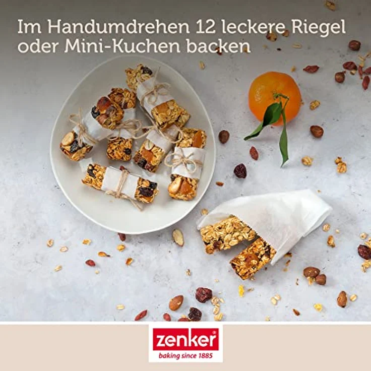 Zenker Müsliriegel Backform 2er-Set, Silikonform für 24 Riegel, hitzebeständig bis 230°C, spülmaschinengeeignet, Antihaft-Eigenschaften – Bild 5