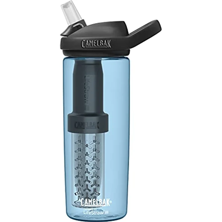CamelBak Eddy+ LifeStraw Vacuum, 600 ml Trinkflasche mit Filtersystem zur Entfernung von Bakterien und Chemikalien, True Blue - Hellblau – Bild 1