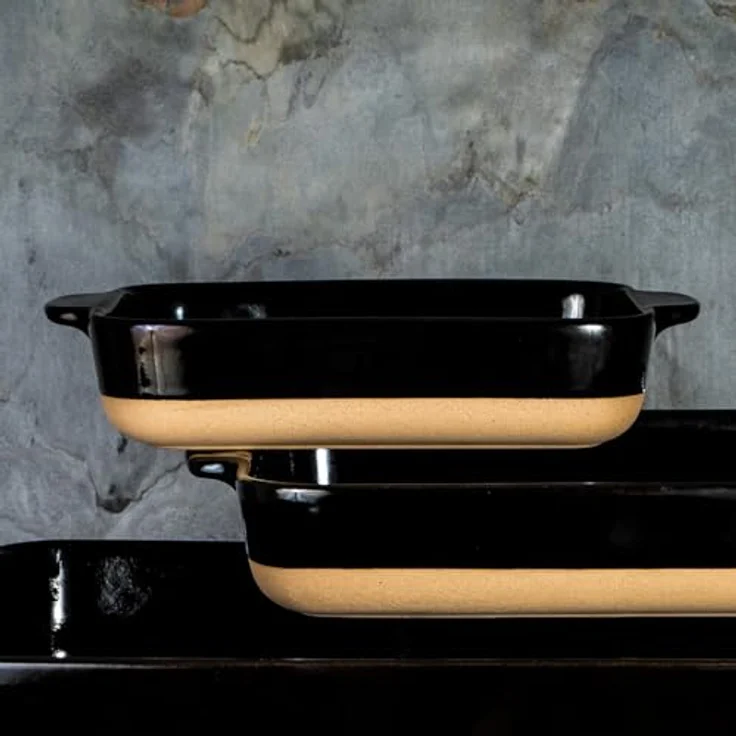 Lurch Terra Nova Ofenform S, Keramik, 24,6x16,5x5,1cm, schwarz/creme, temperaturbeständig bis 250°C, recyclebares Material, leicht zu reinigen – Bild 2