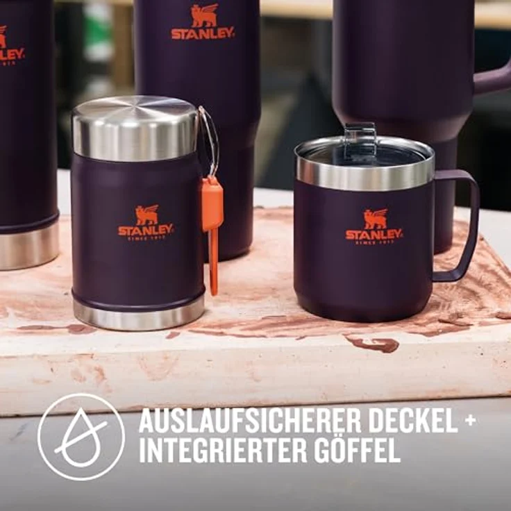 Stanley 1913 Legendary Food Jar + Spork, 0,4 Liter, doppelwandige Edelstahl-Vakuumisolierung, auslaufsicher, violett – Bild 5