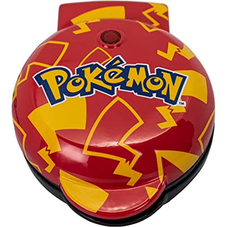 Mad Monkey Pokémon Mini-Waffeleisen Pikachu, offiziell lizenziert mit Thermostat für gleichmäßige Bräunung und Dual-Leuchte – Bild 8