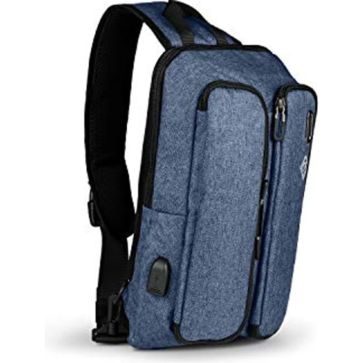 BoostBoxx Boostbag Sling Crossbag, Umhängetasche mit USB-Ladeport und gepolstertem Fach für 10,1 Zoll Tablets, schwarz – Bild 1