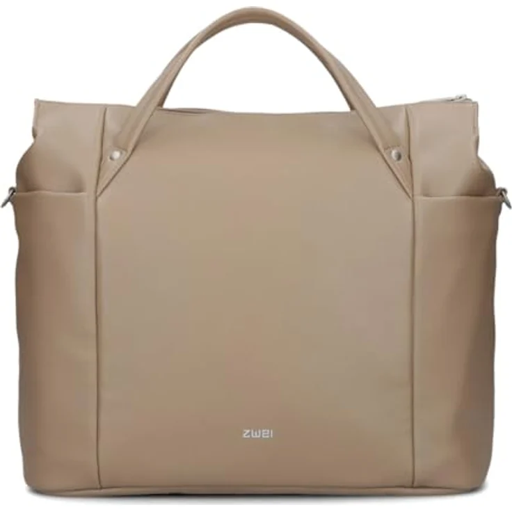 ZWEI Handtasche Pia PI160 Shopper, elegante Tote Bag aus weichem Kunstleder, braun, 49 x 16 x 36 cm – Bild 2