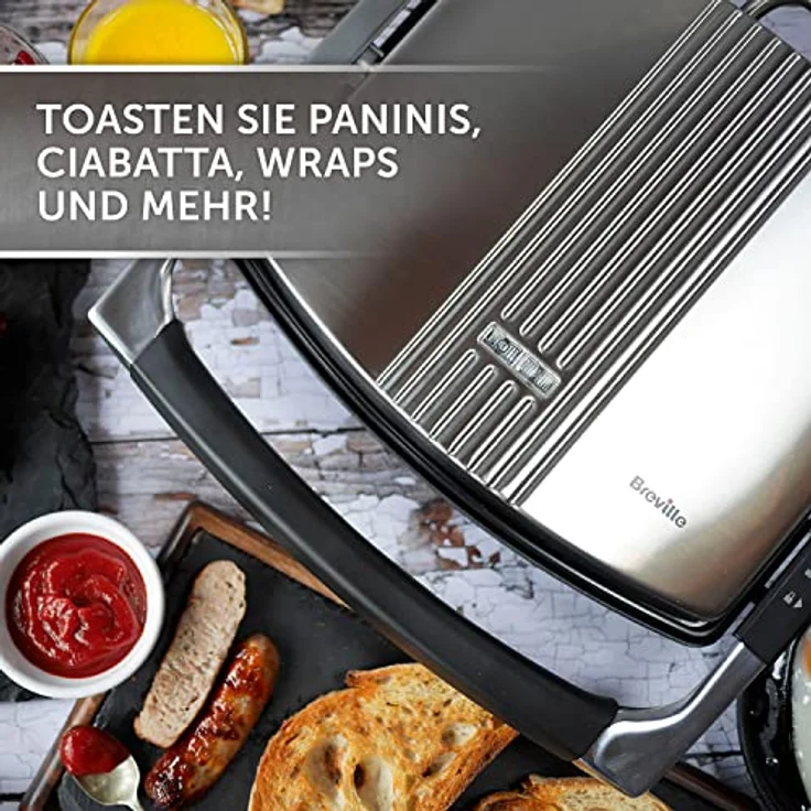 Breville VST026X VST026 Panini-Presse, Edelstahl, Platin – Bild 3