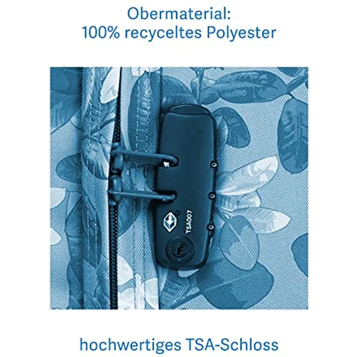 satch Flow S Trolley Koffer Handgepäck 35 l 54x32x23 cm oder Koffer groß 55 l 65x37x29 cm, inkl. Wäschebeutel, Reisegepäck Pure Ice Blue - Hellblau – Bild 3