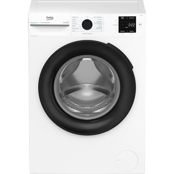 Beko BM3WFU3741X freistehende Waschmaschine, EnergySpin, Dampffunktion, Hygiene+, Coldwash, 7 kg, Weiß