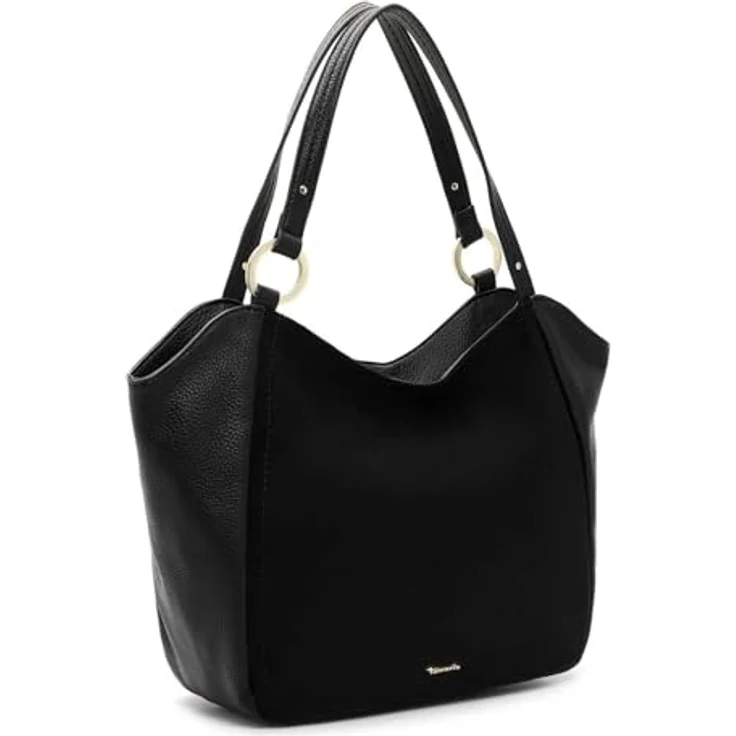 Tamaris Shopper TAS Caro, für Damen - Material-Mix, edle Echtleder-Optik, lässiges Statement, schwarz – Bild 2