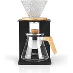 BEEM Pour Over Kaffeebereiter Set - 4 Tassen, Classic Selection, 4-teilig, Glas-Handfilter in Diamantoptik, Größe 2, 0,5 l Glaskanne inkl. Deckel, Silikonunterlage