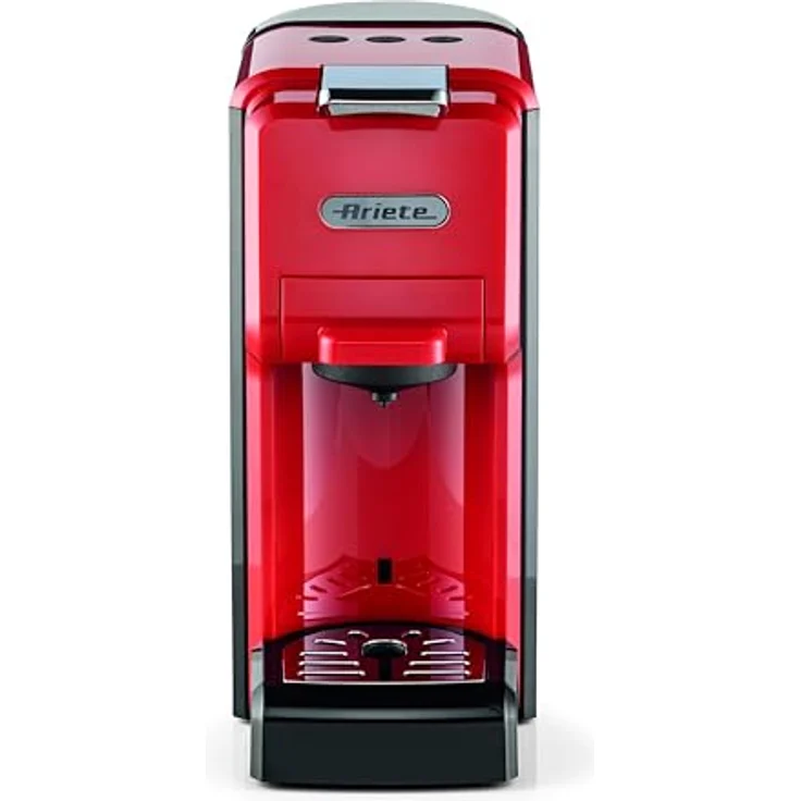 Ariete 1304/12, Vollautomatische Kapselmaschine in Rot mit 1350 W Leistung und 0,7 L Wassertank, unterstützt gemahlenen Kaffee, Kaffeepads und Kaffeekapseln – Bild 1