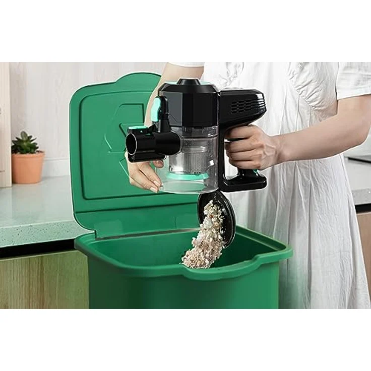 Linsar - Akku Staubsauger - Beutellos - 36 Min Laufzeit - Kabellos und inkl. Wandhalterung - Mit Breiter LED-Elektrobürste, HEPA-Filter und Bürstenlosem Motor - Für alle Bodenarten (Groß) – Bild 5