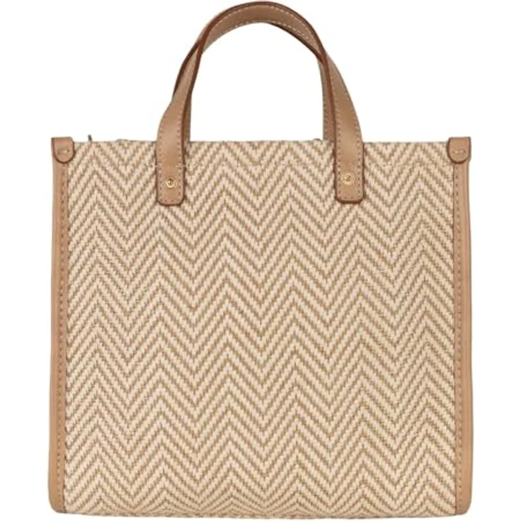 Oilily Zigzag Stripe Shopper Tasche, beige, 100% Bast, 22 cm x 10 cm x 21 cm – Bild 3