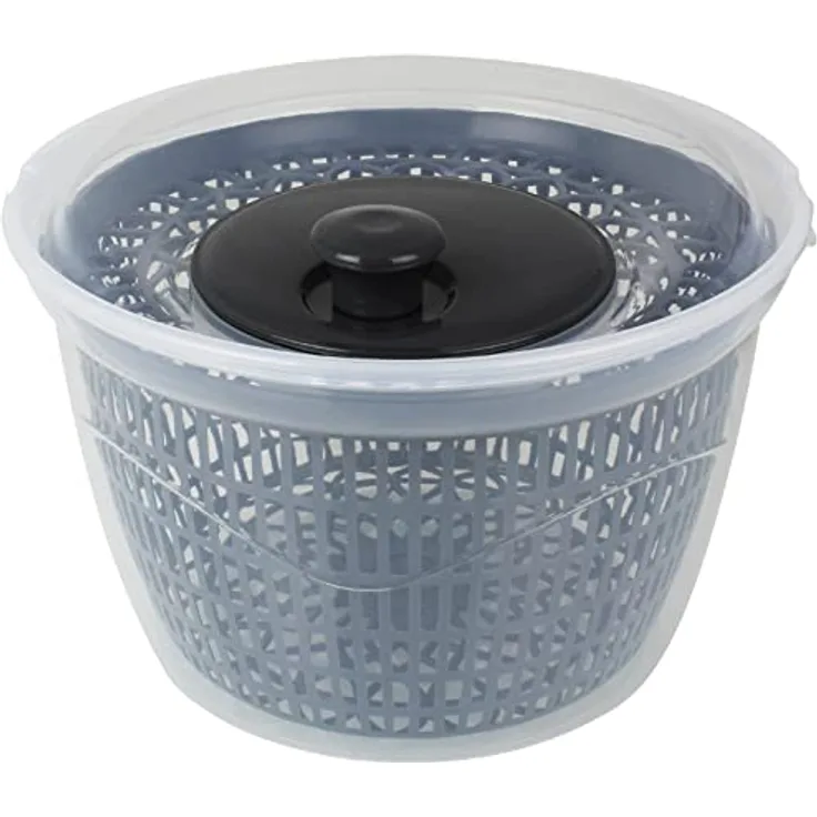 Salatschleuder 5L Serie Nora mit Farbwahl Salat Schleuder Küchenhelfer Salattrockner Kurbel Deckel Ausgießer (Grau)