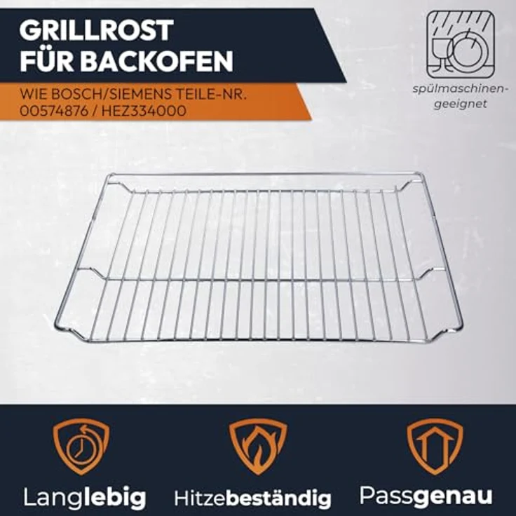 Kenekos Gitterrost Backofenrost 465x375x21mm, Edelstahl, hitzebeständig und spülmaschinenfest, kompatibel mit Bosch Siemens HEZ334000 – Bild 5