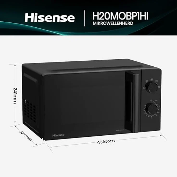 Hisense Mikrowelle H20MOBP1HI, 20 l, Inverter Technologie, Schwarz – Bild 2