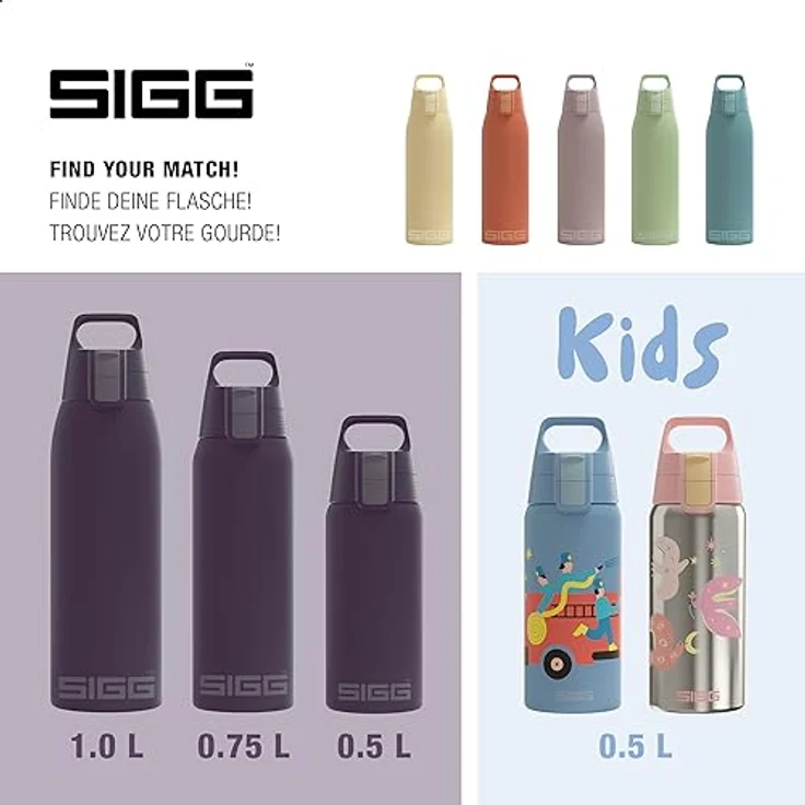 SIGG - Isolierte Trinkflasche - Shield Therm One Nocturne - Für kohlensäurehaltige Getränke geeignet - Auslaufsicher - Spülmaschinenfest - BPA-frei - 90% recycelter Edelstahl - Dunkel Violett - 1L – Bild 5