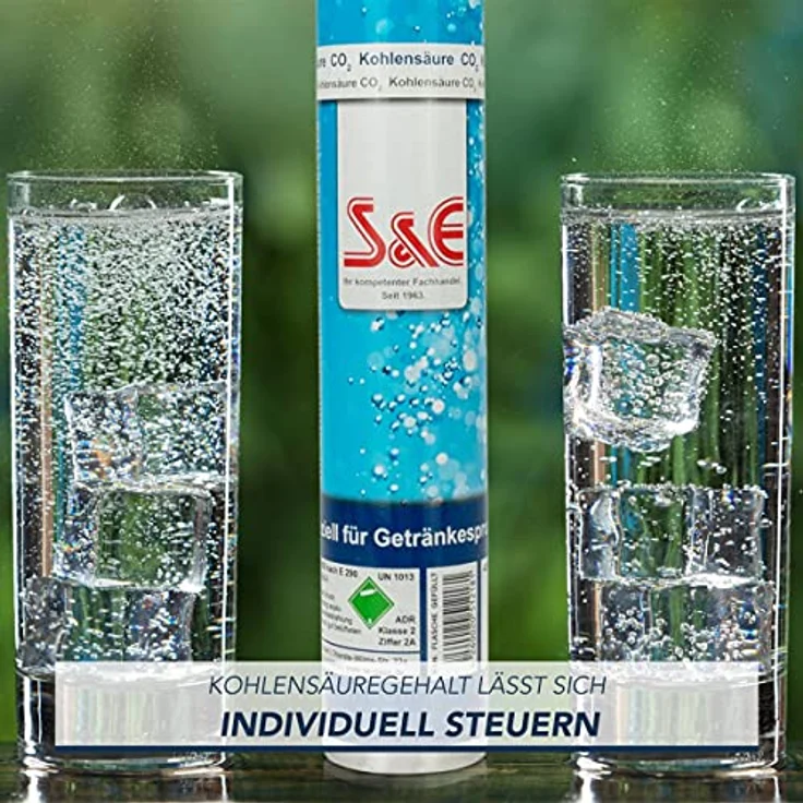BlueCraft Wassersprudler, Universal CO2 Zylinder 425 g Kohlensäure für bis zu 60l Sprudelwasser – Bild 5