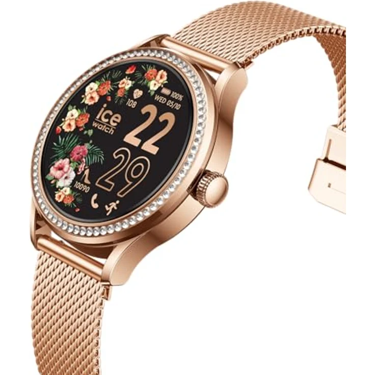 ICE-WATCH Ice smart ST 2.0, Damen Smartwatch in Rose-Gold mit Milanese Edelstahlarmband, 1,2 Zoll AMOLED-Display, Wasserfest IP68, Activity Tracker, kompatibel mit iOS und Android – Bild 3