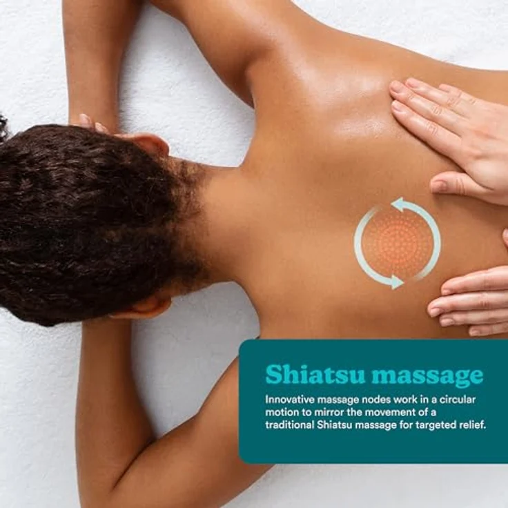 HoMedics tragbares Shiatsu-Massagekissen mit Wärme - Tiefengewebs-Massagegerät für Nacken, Schultern und Rücken mit 4 rotierenden Köpfen, 2 Richtungen & Wärmefunktion in Grau – Bild 4