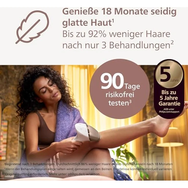 PHILIPS Philips Lumea 9900 Series, IPL-Haarentfernungsgerät, Alternative zur Laserhaarentfernung, SenseIQ und SkinAI, 3 Aufsätze für Körper, Gesicht und Präzisionsbereiche, Akku- und Netzbetrieb, BRI953/02 – Bild 2