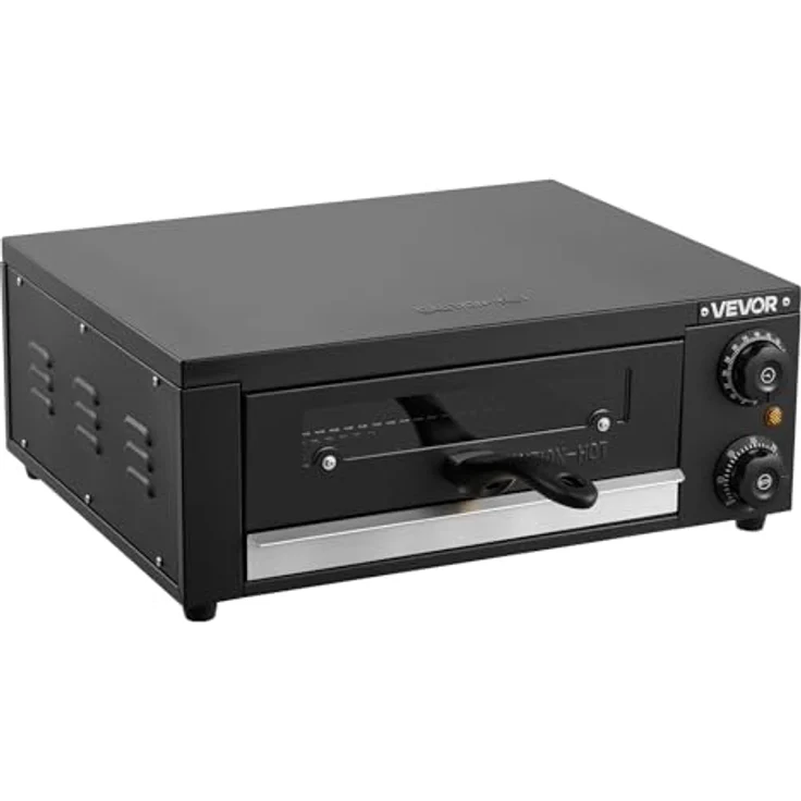 VEVOR elektrischer Pizzaofen PSL-12-EU, 30 cm Tischpizzaofen mit Temperaturregelung 25-300 °C, 1450 W, zwei Heizrohren und Grillrost für Küche und Gastronomie – Bild 9