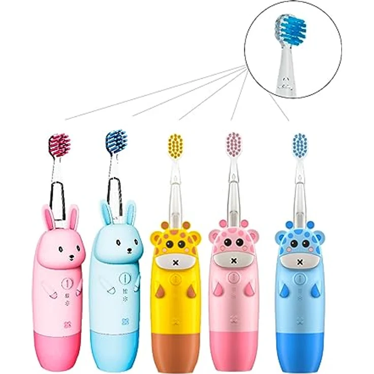 innoGIO Ersatzbürste (2 Stück) - Perfekte Ersatzteile für GIOgiraffe & GIOrabbit-Bürsten, BPA-frei, sehr weiche Borsten – Bild 2