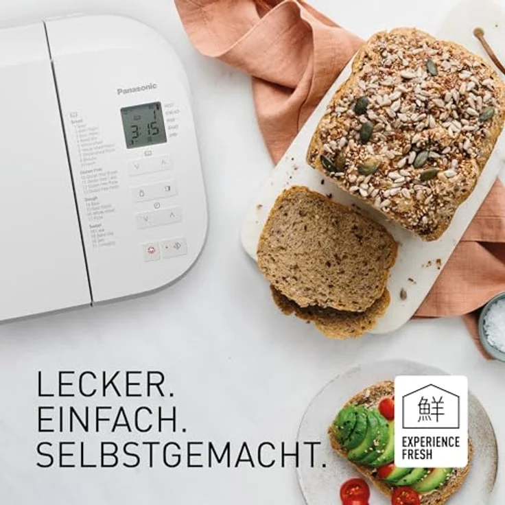 Panasonic SD-B2510 Brotbackmaschine, 550 Watt, 21 Programme, Zeitschaltung, Marmeladenfunktion, weiß – Bild 2
