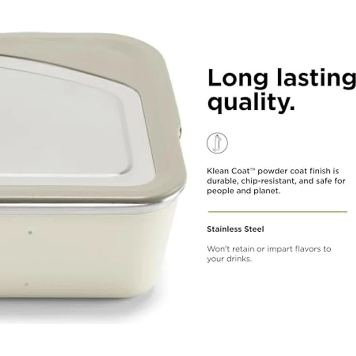 Klean Kanteen Rise Meal Box Brotdose aus Edelstahl in der Farbe Tofu, auslaufsicher – Bild 4