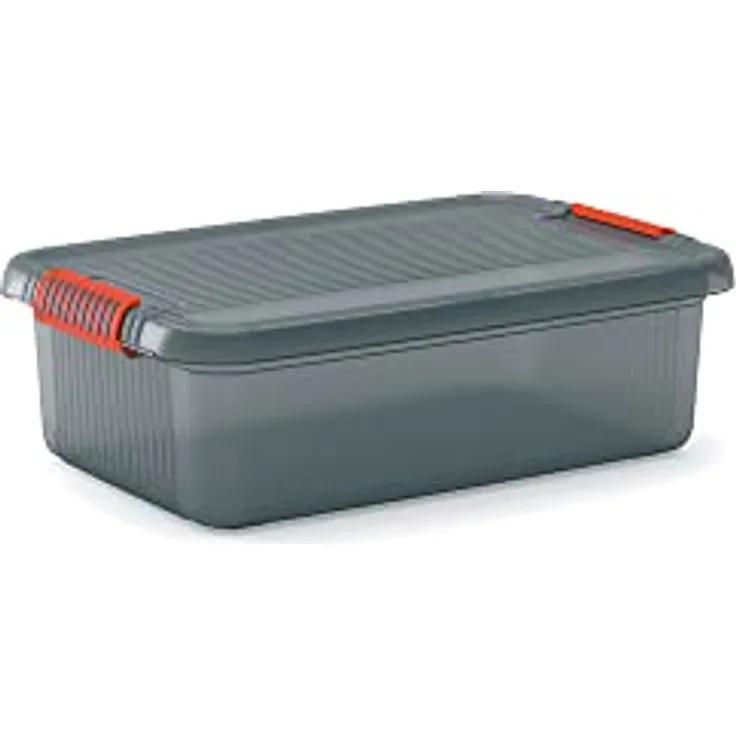 KIS Aufbewahrungsbox K Latch Box 14 Liter in rauchgrau-orange, Plastik, 39x29x18 cm - Preisvergleich