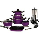 Karl Krüger 17/L Kochtopf 28cm, 14 Liter, emailliert, Aluguss, Lila