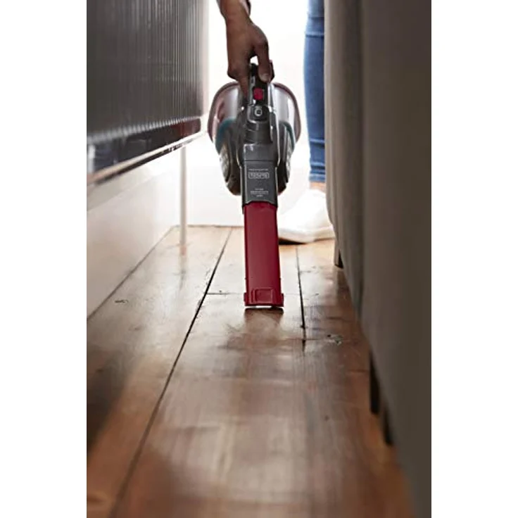 Black + Decker Lithium Dustbuster BHHV315J mit Cyclonic Action – 12V, 20AW Akku Handstaubsauger mit ausziehbarer Fugendüse & Ladekabel – Beutelloser, kabelloser Staubsauger – Titanium- Rot – Bild 6