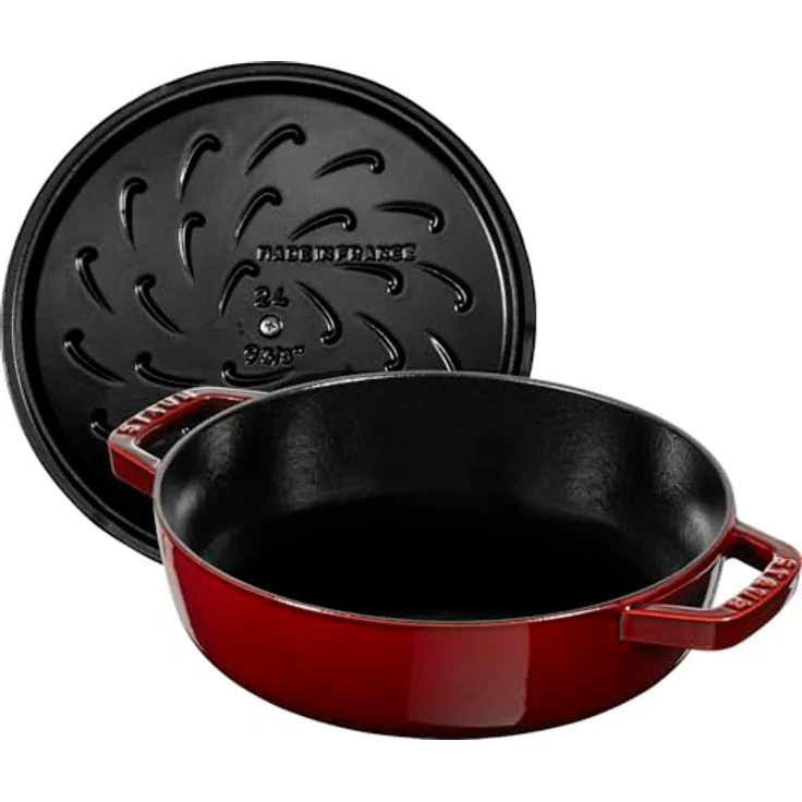 STAUB Bräter mit Chistera 28 cm, Gusseisen, induktionsgeeignet, Grenadine – Bild 4