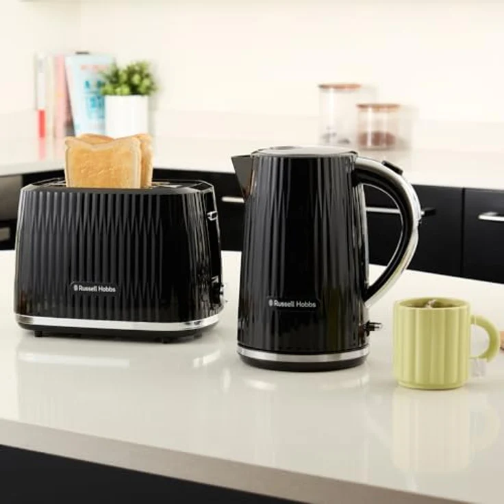 Russell Hobbs Toaster Eden (6 Bräunungsstufen, Hebefunktion, Auftau-, Aufwärm- & Stoppfunktion, Krümelschublade, Brötchenaufsatz, Schwarz) – Bild 9