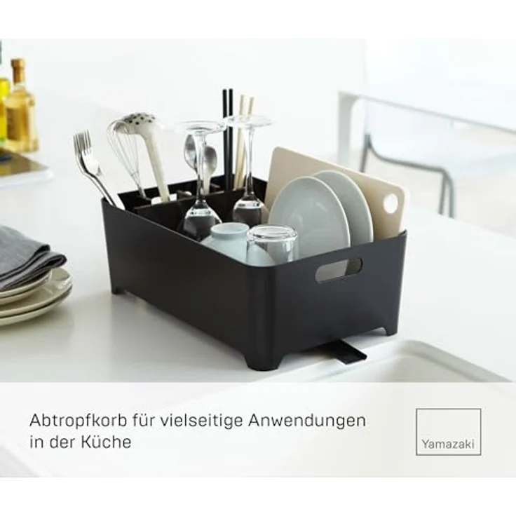 YAMAZAKI Drainer Abtropfgestell, Kunststoff, Schwarz, One Size – Bild 3
