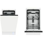 Amica EGSPV 584 900, Vollintegrierter Geschirrspüler 45 cm, 10 Maßgedecke, 8 l, 42 dB (A), Flex Besteckschublade, Aquastopp, 5 Programme