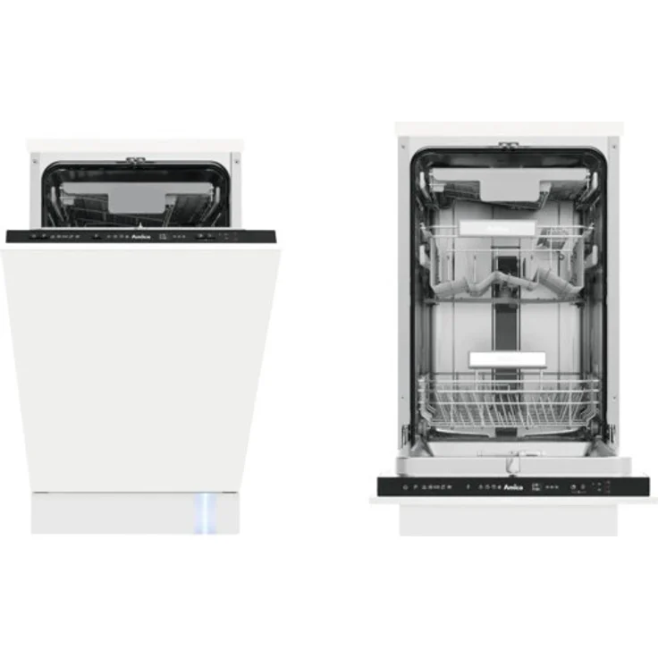 Amica EGSPV 584 900, Vollintegrierter Geschirrspüler 45 cm, 10 Maßgedecke, 8 l, 42 dB (A), Flex Besteckschublade, Aquastopp, 5 Programme – Bild 1