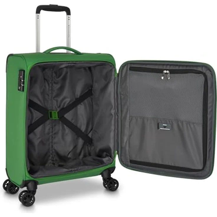 Roncato Lite Soft Neon, 4 Rollen Kabinentrolley 55 cm, grün, 100% Polyester – Bild 4
