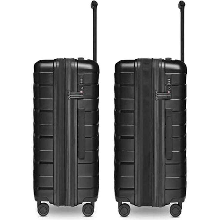 Bergpfeil Koffer-Set 3-teilig | Hochwertiges Polypropylen-Material | Dehnfalte erweiterbar | Doppelrollen & TSA-Schloss (Travel) – Bild 2