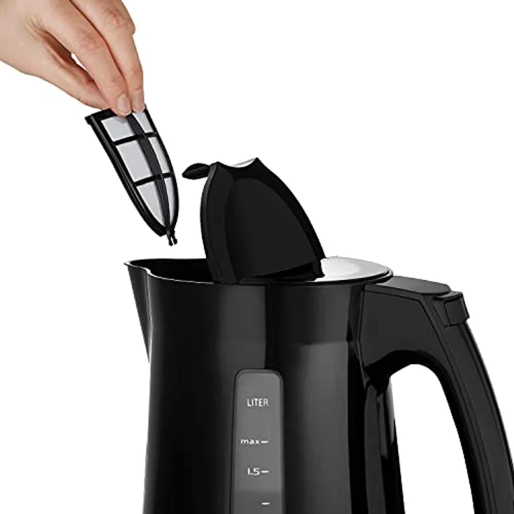 Melitta Enjoy Wasserkocher Aqua 1,7 Liter Hochglanz 2.400 Watt schwarz, 100301 bk – Bild 4