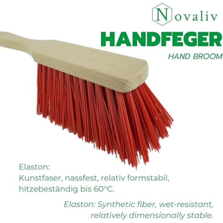 Novaliv 2X Kehrblech Set Kehrblechgarnitur Handfeger ELASTONBORSTEN und Kehrblech Metall schwarz lackiert Kehrblechbesen zum Aufkehren Handkehrset Kehrblechset Kehrschaufel Feger und Kehrblech – Bild 2