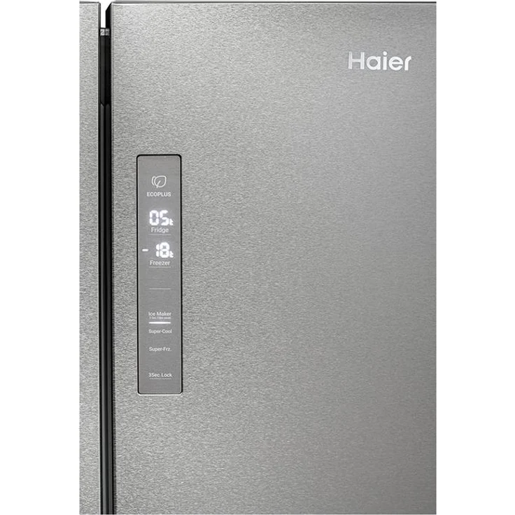 Haier HTF-520IP7 Side-by-Side-Kühlschrank, freistehend, Edelstahl, NoFrost, Wasser- und Eiswürfelspender, Wassertank, Schnellgefrieren, Breite 98 cm – Bild 5