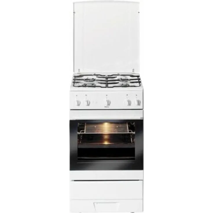 Amica SHGG 11549 W, Herd, A, Standgerät, Betriebsart Ofen Gas, Betriebsart Kochfeld Gas, Anzahl Kochfelder 4, Volumen 58 l, Breite 50 cm, Selbstreinigung nein, Ober-Unterhitze (konventionell)