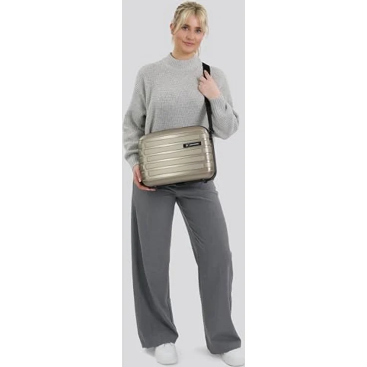 Pactastic Hartschalen Handgepäck Kosmetik-Koffer | Stabiles Beauty-Case mit Aufsteckfunktion | 34 x 17 x 27 cm aus Polypropylen (Collection 04) – Bild 4