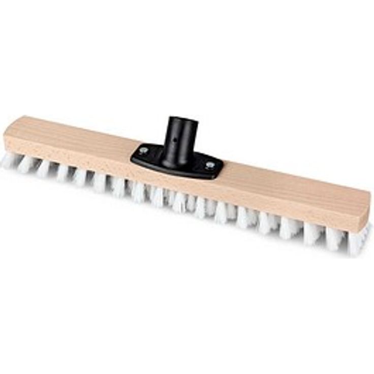 Nölle Schrubber Power Stick, Großflächenwischer aus Holz, 40 cm breit, weiß