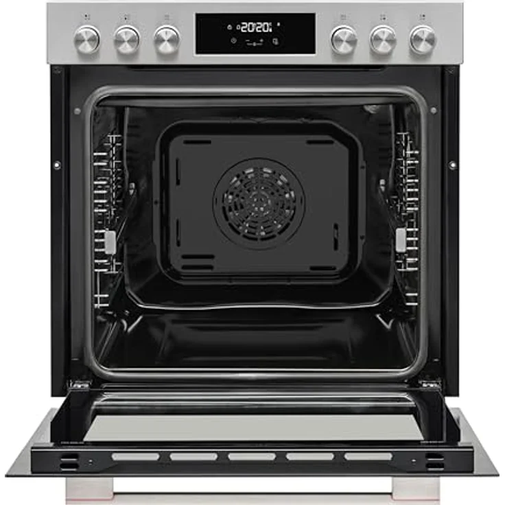 Sharp K-71P28INM-EU Einbau-Backofen, 78 Liter mit Pyrolyse Funktion, Edelstahl, 1-fach Vollauszug, 8 Backofenfunktionen, LED-Display – Bild 5