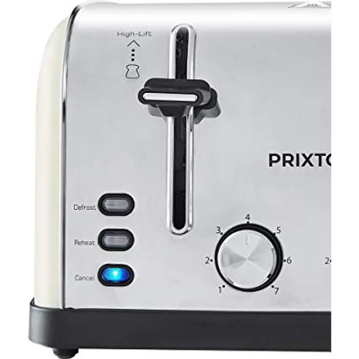 Prixton Bianca 4-Schlitz-Toaster, inkl. Brötchenaufsatz, 1900 W, Edelstahl, 7 Bräunungsstufen – Bild 5