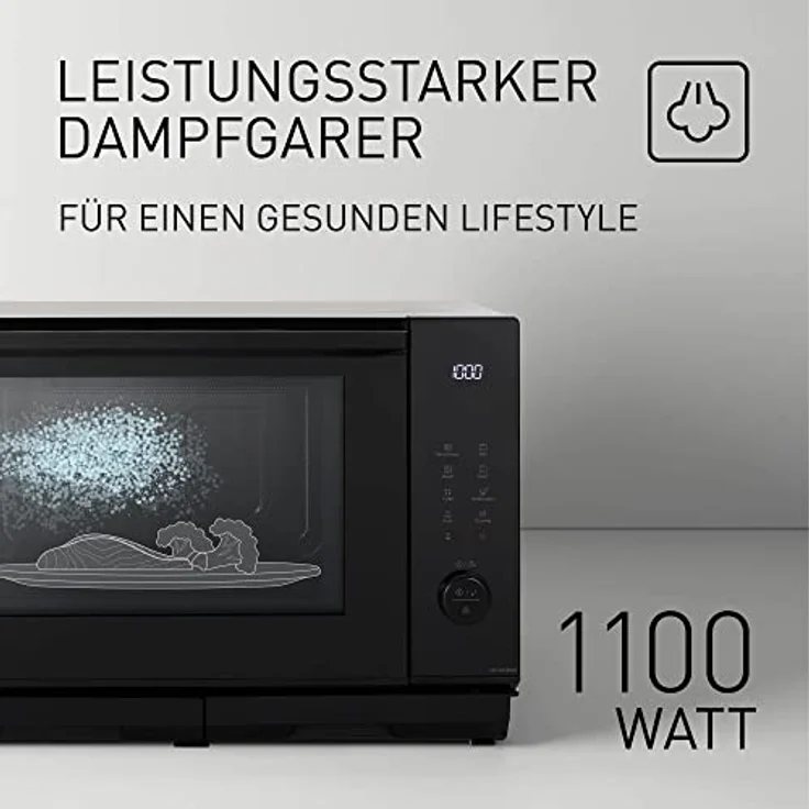 Panasonic NN-DS59 Minibackofen, 4-in-1 Dampfbackofen, Standgerät, Garraum 27 l, klein (12 bis 34 l), schwarz – Bild 3