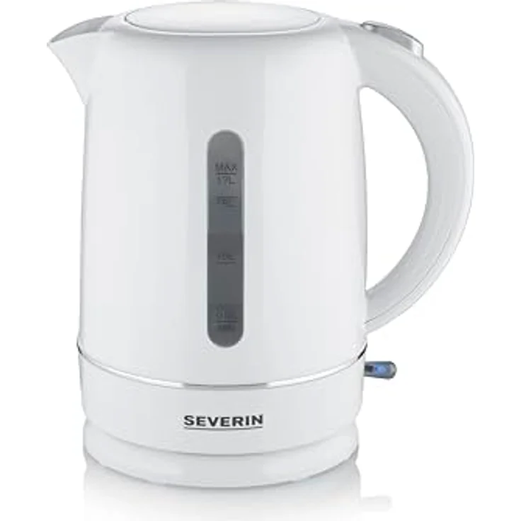 SEVERIN Wasserkocher, 1,7 L Kapazität, mit herausnehmbarem Kalkfilter, Wasserstandsanzeige, Ein-Aus-Taste & Kontrollleuchte, 2.200 W, weiß, KA 4325 – Bild 1