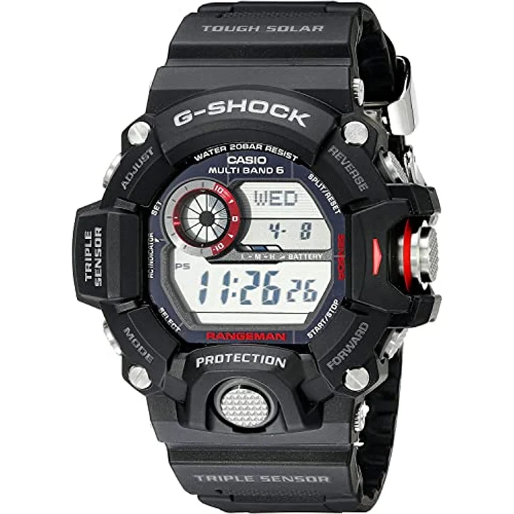 Casio Herren Digital Solarbetrieben mit Resin Armbanduhr GW94001ER, Rund, Kalenderfunktion, schwarz – Bild 1